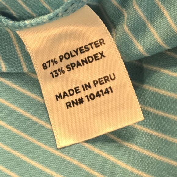 Walter Hagen Golf Polo Shirt Men’s L Turquoise White Stripe - Wicking & Stretch - Picture 7 of 9